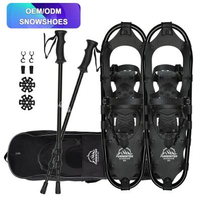 China Camper Hiking Snowshoes FUNWINTER Aluminum Anti Slip Snowshoes OEM/ODM Running Shoes Popular 25 Inch Snowshoeing Mountain Snow Snowshoeing for sale