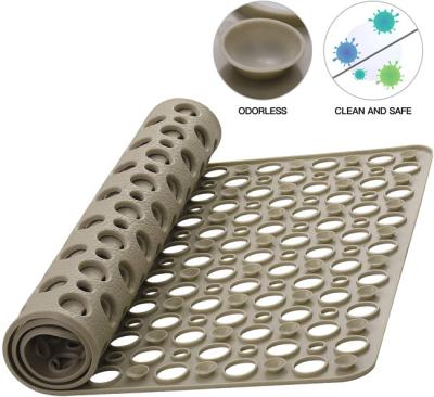 China Sustainable Tub Shower Mat 30*17 Inch Non Slip And Extra Large Machine Washable Bathroom Mats With Drain Holes for sale