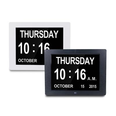 China Reminder Christmas Gift Relogio De Demencia Kalender Klok Alzheimer's Vision Altered 8 Inch Digital Day Calendar Clock For Seniors for sale