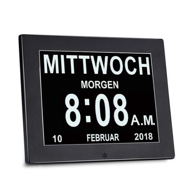 China Files Amazon Success 2019 8 Inch Memory Loss Digital Day Clock Calendar With Day And Date for sale