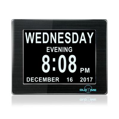 China Popular Health Care Alarm SupplyDaily Medicine Vigilant Reminder 8 Inch Digital Day Reminder Old Man Calendar Wall Mounted Clock for sale