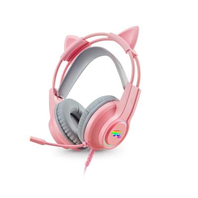 China Gaming G9000 RGB LED Pink Cat Ear Gaming Headset With MIC In Stock for sale