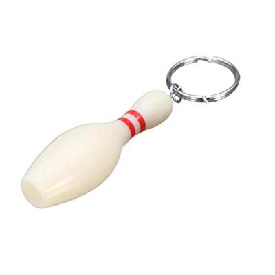 China Business Gift 100 Pcs Per Lot Resin Professional Bowling Pin White Key Chain for sale