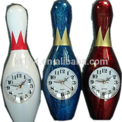 China Cheap Classic Antique Style Bowling Gift Bowling Pin Clock for sale