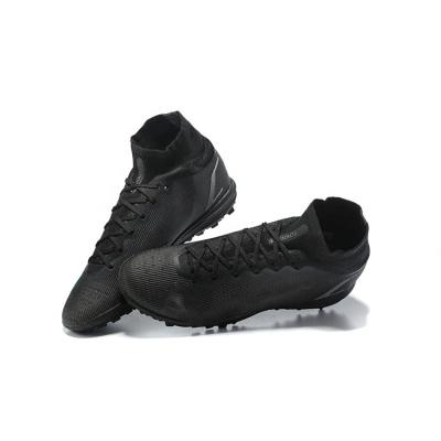 China Waterproof Customize Logo TF Soccer Shoes Indoor Football Boots Black Top High Quality High Quality Soccer Shoes Latest Logo for sale