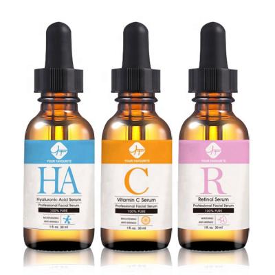 China Custom Anti Aging Serum 100% Pure Vitamin C Hyaluronic Acid Skin Revitalizer Private Label Organic Private Label 3 Set for sale