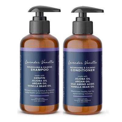 China Color-Protection Private Label Smoothing Natural Organic Hair Keratin Argan Oil Lavender Shampoo And Jojoba Conditioner for sale