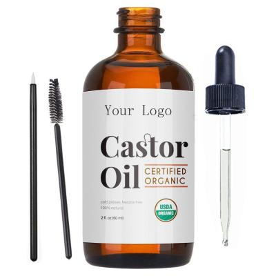 China Eyelash Growth Private Label Organic Castor Oil For Eyelash Eyebrow Hair Growth Black Castor Oil for sale