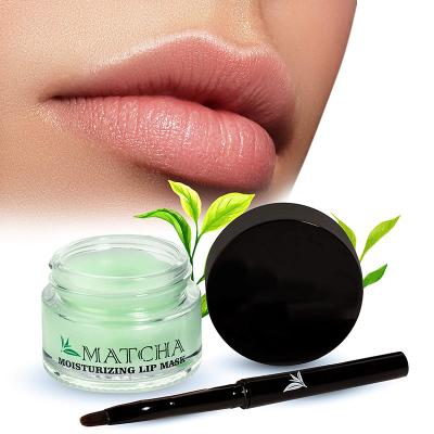 China Moisturizer OEM Private Label Sleeping Lip Mask Moisturizing Green Tea Matcha Sleeping Lip Mask Balm for sale