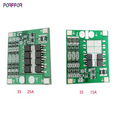 China Power bank/lithium 11.1V 15A 20A 25A BMS solar/motor 3.7v/cell Porffor for 3S string/series Li ion package for sale