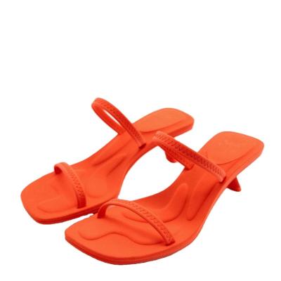 China Hot Wholesale Women's Fashion Trend Shoes 5 cm High Heel Sexy Women's Sandals With Single Plain Color Square Head Heel Sandals for sale