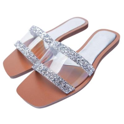 China New Women's Shoes Summer Lightweight Silver Lightweight Plastic Slippers Adjust Toe Flat Shoes Flat Sandals for sale