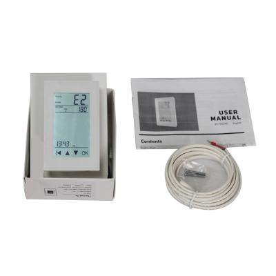 China Traditional Class A GFCI Touch Screen LCD Display Digital Underfloor Heating Thermostat bulit-in digital floor sensor for sale