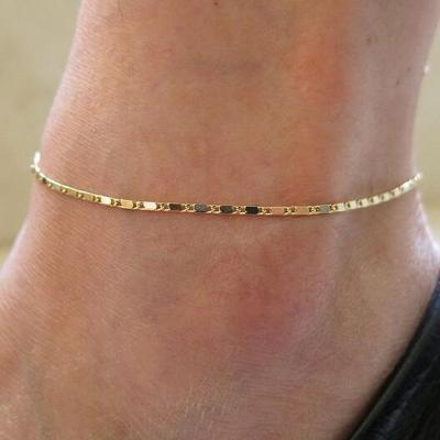 China Cute Women's CLASSIC 18k Gold Plated Diamond Stainless Steel Anklet for sale