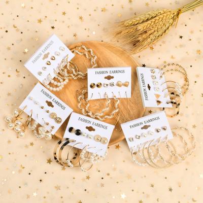 China 2021 TRENDY boho women ladies tassel set of 6 pairs fashion stud earrings for sale