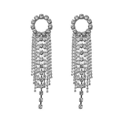 China Europe and America's new femininity exaggerated silver 925 needle femininity exaggerated tassel earrings for sale