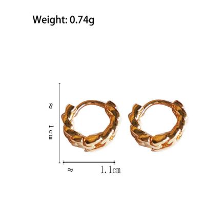 China Paror 2021 TRENDY statement filled cat clip on golden circle channel aretes de acero channel pendientes mujer earring abstract hollowed out for sale