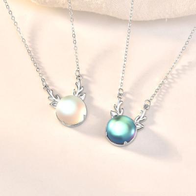 China Tasty Animal Simplicity Stone Tennis Pendants For Moonstone 925 Sterling Silver Necklace for sale