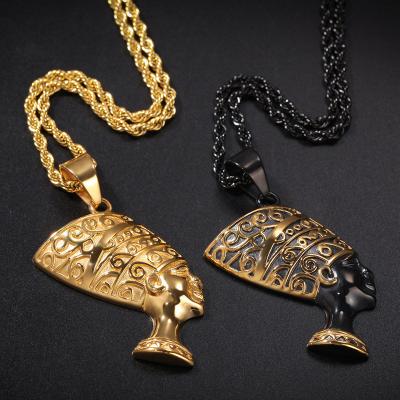 China FASHIONABLE Egyptian Buddha Miner En Stainless Steel Hip Hop Necklace Pendant Stainless Steel for sale