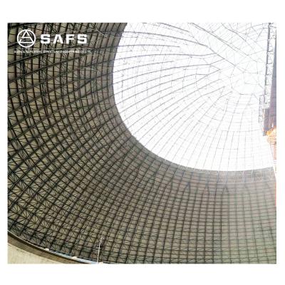 China Steel workshop dome slag storage shed space frame roofing structure prefab outdoor large capacity storage shed for sale