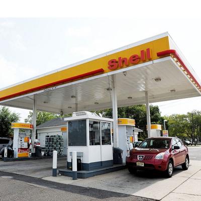 China Structural Roofing SAFs Prefabricated Steel Structure Gasoline Gas Station Canopy for sale