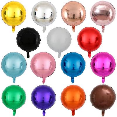 China Gift Toy Hot Selling Solid Color 18inch Round Shape Helium Mylar Foil Balloon For Party Decoration for sale