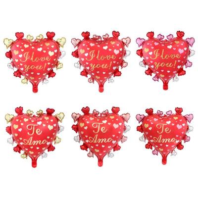 China Advertising Toy Big Size Red Heart Shape Foil Balloon TE AMO Helium Balloons For Wedding Valentine's Day I LOVE YOU for sale