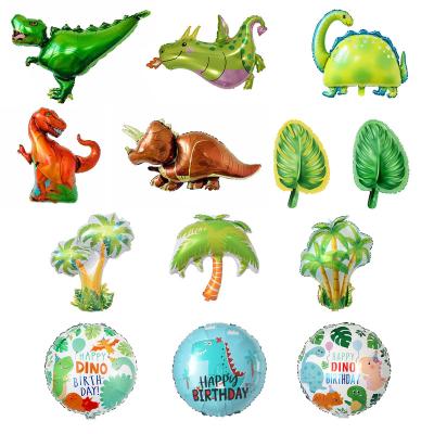 China Gift Toy Wholesale Cute Animal Cartoon T-Rex Dinosaur Foil Balloons Mylar Helium Jungle Foil Balloons For Birthday Party for sale