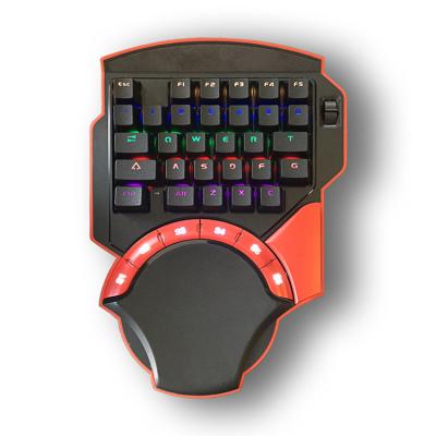 China Wholesale Anti-ghosting Multimedia 37 Keys N-key Rollover RGB Ergonomic One Hand Keyboard for sale