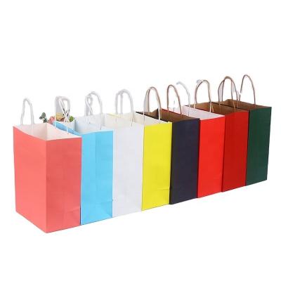 China Hot Cheap Custom Logo Recycled Paper Packaging Materials Recycled Sales Gift Eco Food Food Take Out Kraft Paper Shopping Bag for sale