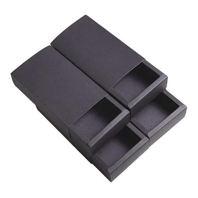 China High Quality Recyclable Recycled Materials Logo Printing Cardboard Black Kraft Paper Drawer Custom Gift Box for sale