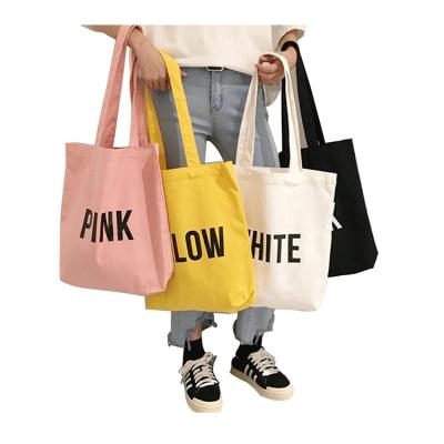 China Customized Handled Canvas Cotton Foldable Eco Friendly Shopping Tote Bags With Logo Printing for sale