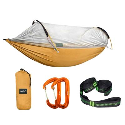 China Multi Function Lightweight Nylon Parachute Hammock Outdoor Camping Sleeping Hammock With Mosquito Net For 2 Person Use for sale