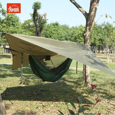 China Anti-mosquito camping system hammock tent for outdoor light weight outdoor and tent waterproof four season traveler hammock with 70d tarpaulin nylon for sale