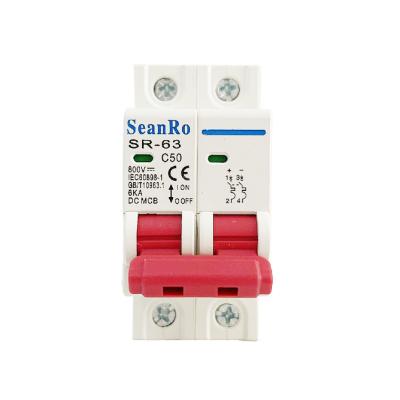 China SeanRo factory direct shortcircuit protect MCB one 4.5KA/6KA circuit breaker switch 2p dc mcb 63 for sale