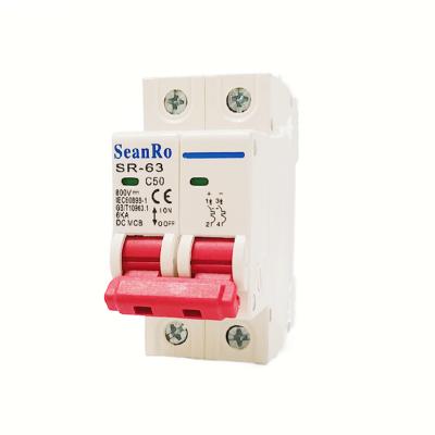 China SeanRo Mcb Manufacturers 2P 500V Dc Miniature Circuit Breaker 32A 50A 63A DC Mcb 6KA for sale