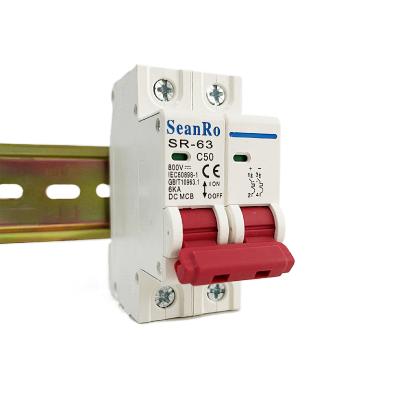 China SeanRo factory direct one 4.5KA/6KA shortcircuit protect1200v6ka MCB circuit breaker switch 2p dc mcb 63 for sale