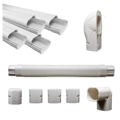 China Modern Decorative Striped Line Kit Line Set Cover Air Conditioner PVC Line Duct Cover Kit For Mini Split for sale