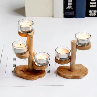 China Wholesale Home Decoration Newest Design Vintage Wooden Candle Holder Holders (HOME+) for sale