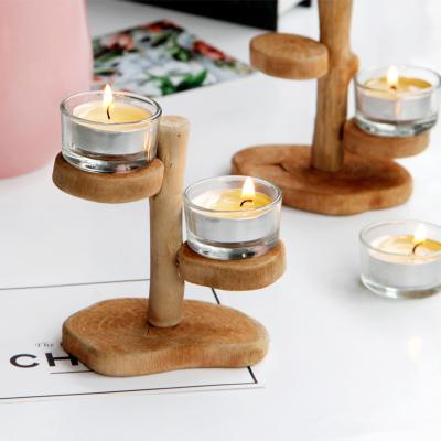 China Newest Design Home Vintage Home Decoration Factory Decoration Candle Holder Wooden Holders (HOME+) for sale