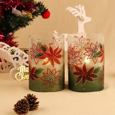 China Factory LED Flameless Home Decoration LED Seasonal Candle With Printing Pattern Design (HOME+) for sale