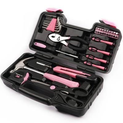 China Household 39pcs Household Women Hand Tool Sets /Cute Tools Set/Home Repair Ladies Tool Kit Pink Tool Set Tools and Hardware for sale