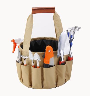 China Aluminium Alloy Wholesale 10pcs Garden Tools Set  with Weeding Fork  Rake Tooth  Pruner Garden Bucket and Tools Bag Set Garden Hand Tools for sale