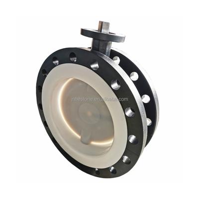 China General Double Full Flanged PTFE Jacketed Butterfly Valve PN10 / PN16 for sale