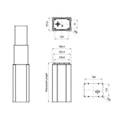 China 3-Stage Lifting Telescopic Pillars Height Adjustable Industrial Lifting Columns for sale