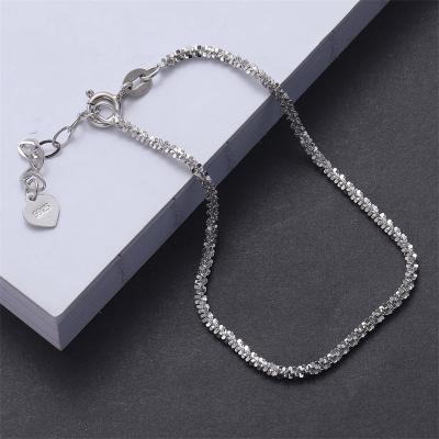 China Zlwwp Other Women's Student Personality Korean Simple Fashion S925 Sterling Silver Geometric Circle Bracelets for sale