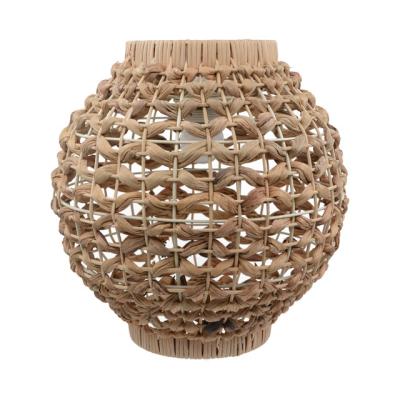 China Tropical Hot Selling Natural Round Lamp Paralume Lampshade Bulb Cover Deckenlampe Handmade Woven Bamboo Ceiling Lamp Shade for sale