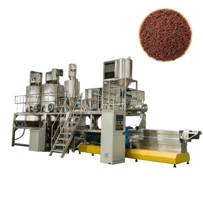 China Floating Sinking Fish Feed Twin Screw Extruder Floating Fish Pellet Food Machine for sale