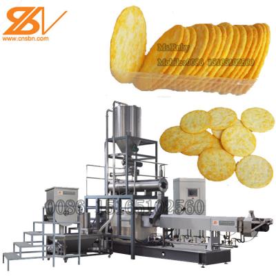 China Stainless Steel Food Grade Oven Baked Cheese Flavor Rice Chips Making Extruder Machine Rice Fresh Roasted Crisps Cookies Production Line for sale