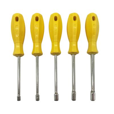 China DILGOD Household Tool Kit High Quality 5Pcs CRV Handle Plastic Screwdriver Set Socket Wrench Screwdriver Socket Set for sale